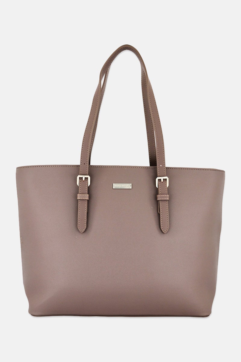 Kathy Ireland Women Brand Logo Tote Bag, Grey - Image 1